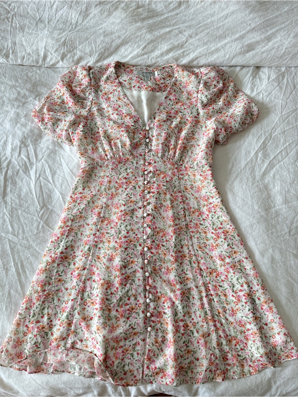 Ever New Floral Button-Front Mini Dress